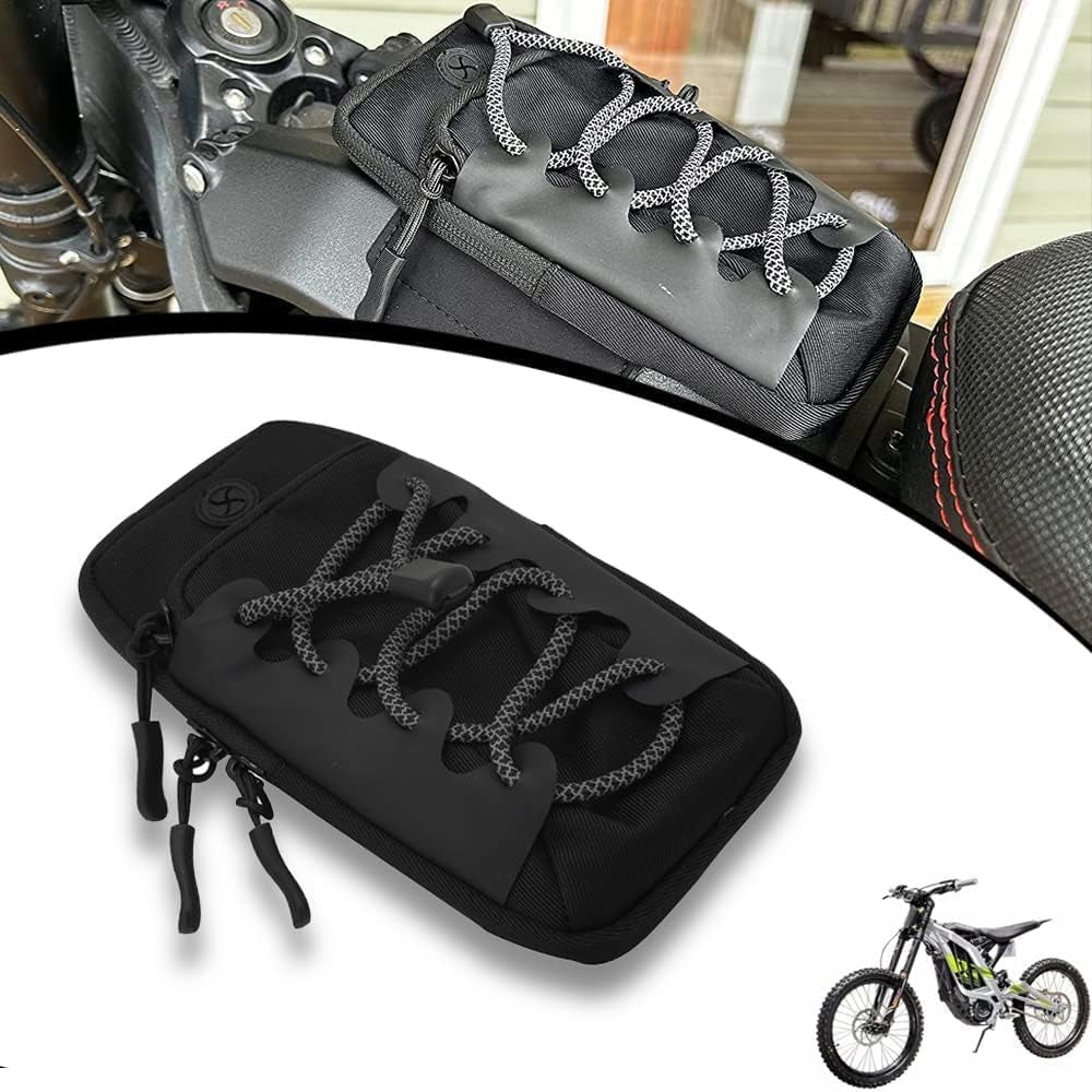 Bag for Surron, Front Frame Bag Storage Bag for Electric Dirt Bike Sur Ron Light Bee S/Light Bee X/X160/X260, Talaria MX3/MX4 - Black